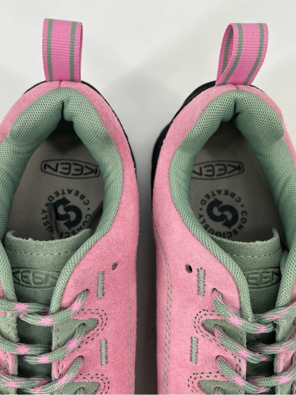 Keen Jasper Women's Pink and Blue Suede Lace-Up Hiking Streetwear Sneakers 9 - Picture 5 of 8